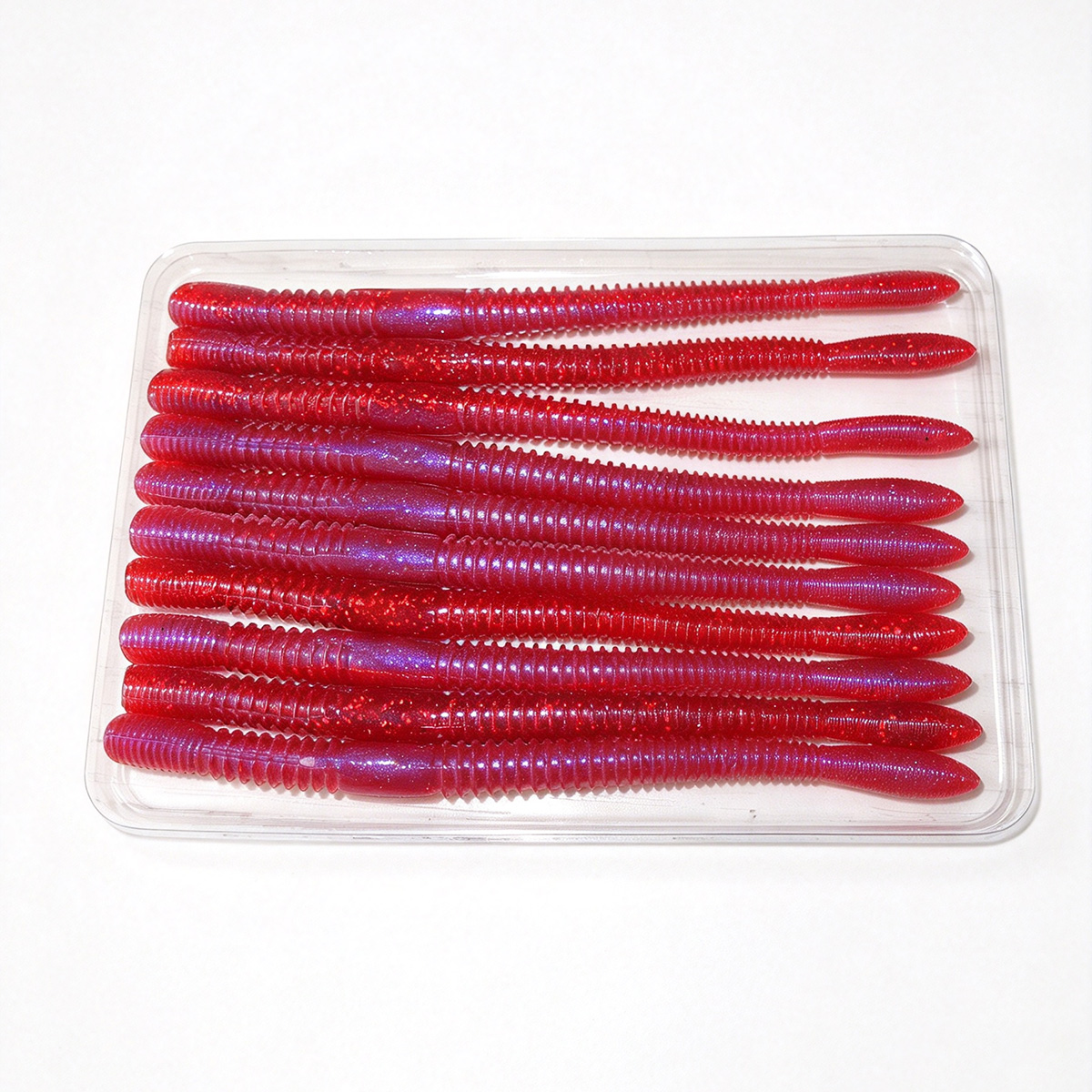 Red Plastic Fishing Worm | Slow Sinking Soft Bait for Rigging and Drop Shot Fishing - Image 3