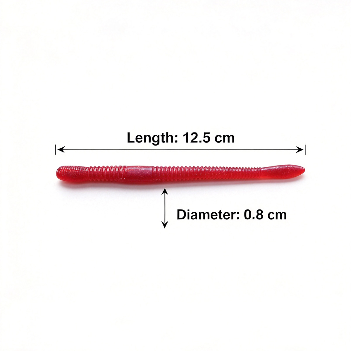 Red Plastic Fishing Worm | Slow Sinking Soft Bait for Rigging and Drop Shot Fishing - Image 2