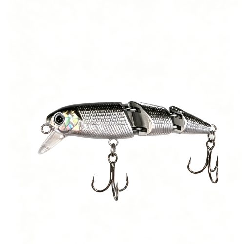 Silver three-section fish lure